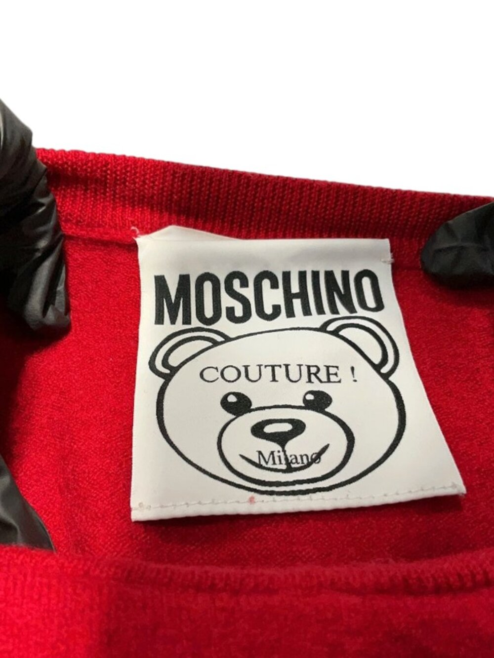 Moschino Couture Optimus Prime Teddy Bear Wool Sweater Red Size M - Picture 8 of 10